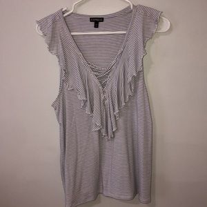 purple and white striped tank